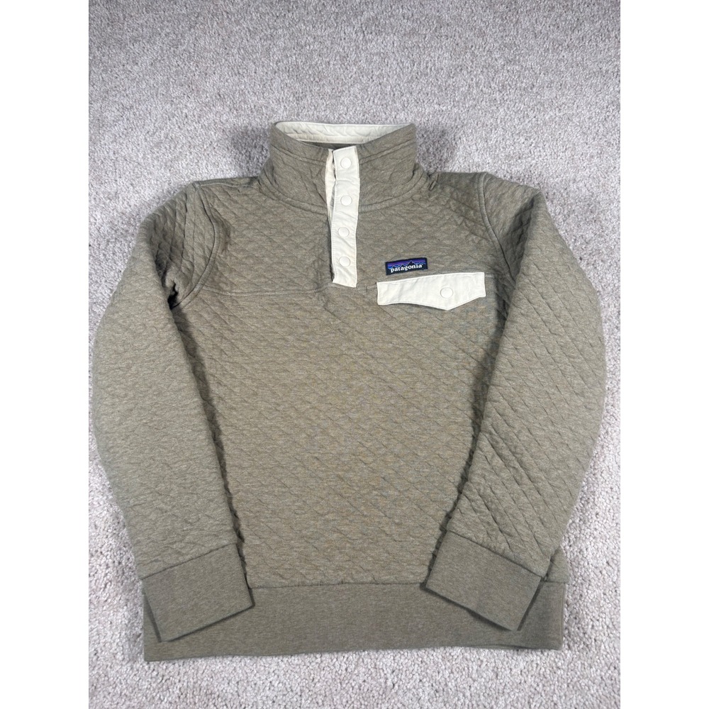 Patagonia Organic Cotton Quilt Snap-T Pullover Sage Green XS 25371